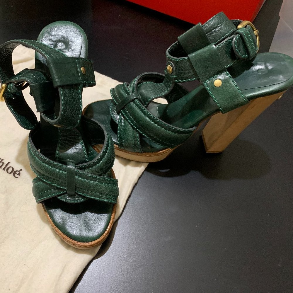 chloe green heels